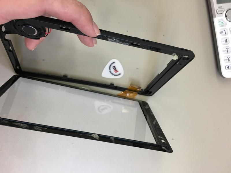 Step 16 to remove Digitizer/Glass from the frame and speaker, slide a pick under