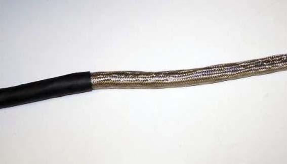 5 from the end of the cable, carefully cut around the outer black cable
