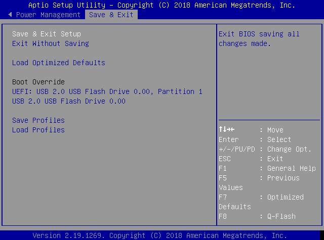 2-8 Save & Exit Save & Exit Setup Press <Enter> on this item and select Yes. This saves the changes to the CMOS and exits the BIOS Setup program.