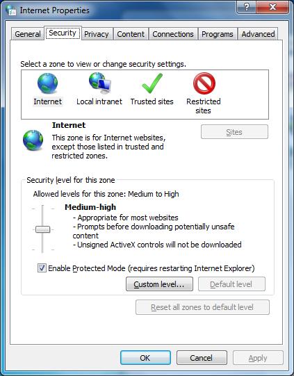 Windows 7 SP1 IE9 Windows 7 (Internet Explorer 9 ) *Make sure to import the client certificate before making access. Network Access Manual 1. Prior setting Open Internet Options.