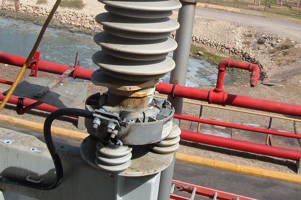 There is also a burnt ground lead connector on the C-phase Arrester, as well as, and other signs of scorching.