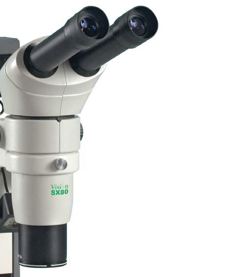 & CMO Stereo Microscopes The SX80 and SX100 incorporate over 50 years of proven optical experience in a high quality CMO-series stereo zoom microscope.