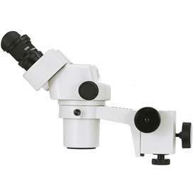 The eyepieces are 45 inclined and the desk is 360 rotatable. Magnification : to 44 x Zoom : 4.40 : 1 Working distance : 90 mm Base : plate 160 x 219 mm Diopter adjustment : + 5.60 D - 7.