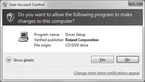 5. A user account control confirmation screen will appear. Click [Yes] if you re using Windows 7, or click [Continue] if you re using Windows Vista 6.