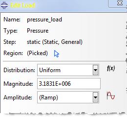 Name the load Pressure and select Pressure as
