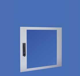 Vertiv Knürr Smaract Glass Door with Swing Handle Can be used as front and rear door. With swing handle for mounting a profile half-cylinder lock. Material Covers, sheet steel, powder-coated texture.
