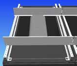 045.024.X 1 set B Mounting brackets Secured on support bracket. Quick and easy mounting. Separate cable trays. D Transitional cover from rack to rack Secured on support bracket.