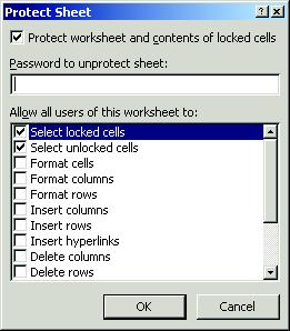 Basics of Computer Software Protecting a Workbook 1. Click Tools, click Protection, and click Protect Workbook. 2. Enter a password (optional). 3.
