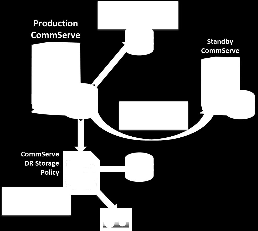 16 - CommVault Data Management Concepts The following diagram shows various methods for protecting the CommServe
