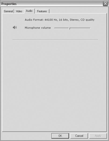 WebCam settings Audio settings EN & & Volume slider