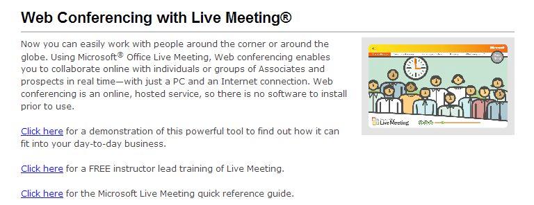 Installing Live Meeting Log into your USANA.com homepage.