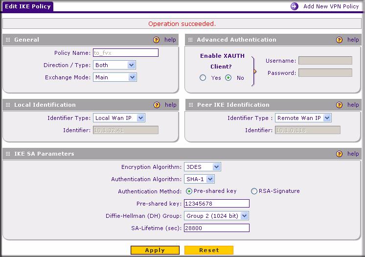 Figure 5-3 Click the IKE Policies tab to view the corresponding IKE