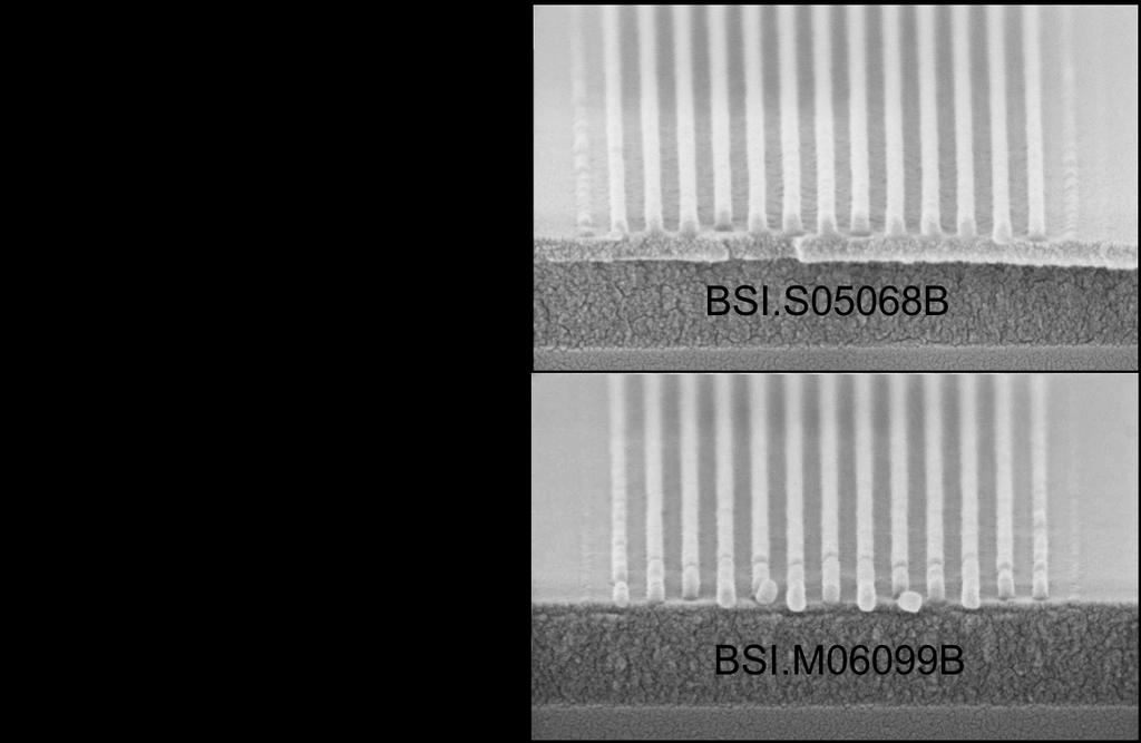 20 at an optimum thickness of 45nm. The second uses BSI.S05068B where n = 1.81, k = 0.20 at the optimum thickness of 80nm. These material stacks were evaluated with an immersion tool at NA = 1.3.
