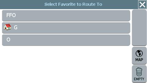 Setting a Destination Using an Entry in the Favorites List This procedure describes how to calculate a route from your current location to a location in the Favorites list.