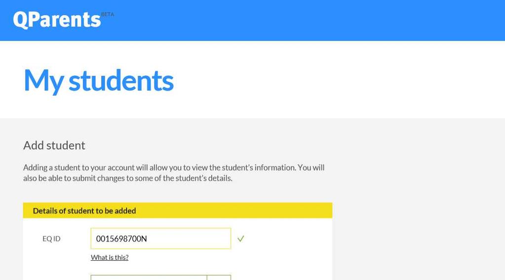 9. If you wish to cancel this process and return to the My Students page click the Continue button. 10.