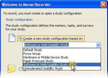 Template Study Configurations Recorder includes template study configurations to help you define Study Details and Recording Details for different kinds of studies.