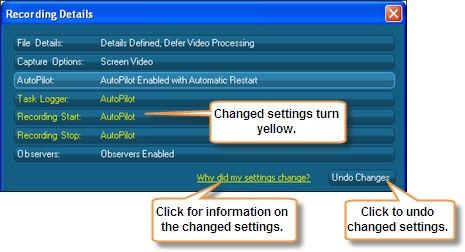 When you enable AutoPilot, all other settings needed to run an AutoPilot session automatically