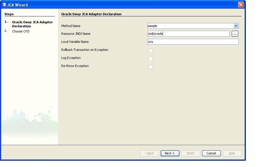 Using the Oracle ApplicationsWizard and JCA AdapterTooling with an EJB Project The Resource