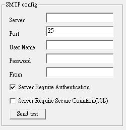 Server: SMTP provider IP address or DNS. Port: Mail Server s SMTP port. User Name: account.