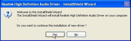 Figure 6-17: Audio Driver Installation Welcome Screen Step 7: The driver installation begins.
