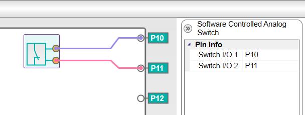 7.11 Software Controlled Analog Switch The switch (Figure 18) is programmed to be permanently ON by configuring the corresponding PIXI port.