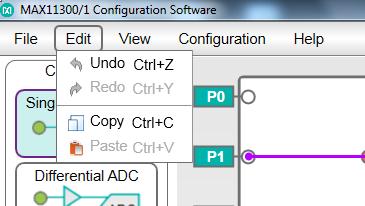 9.2 Edit Menu The Edit menu (Figure 22) provides option to undo, redo any changes, and copy and paste any components in
