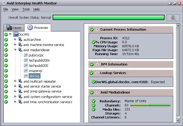 4 Avid Interplay Health Monitor Status Bar Audio Alert button Directory Pane Health View Pane Health View Pane The Health View pane is located on the right side of the Avid Interplay Health Monitor