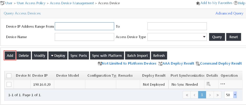 The page push policy list page opens. 3. Click Add. 4. On the Add Page Push Policy page, configure the following parameters, as shown in Figure 17: a.
