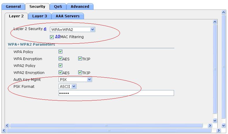 Select PSK from the Auth Key Mgmt list. Select ASCII from the PSK Format list Enter 11111111 as the pre-shared key. b.