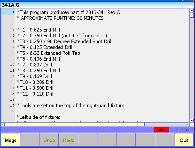 P/N 627785-21 - Program Editor Figure 6-2, Program Editor SHIFT Screen SHIFT EDIT Editing Soft Keys The Edit screen contains 14 soft keys, four of which are activated by pressing the SHIFT key.