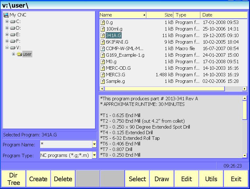 P/N 627785-21 - Program Management Figure 10-4, Show Details Screen Select Up Dir (SHIFT