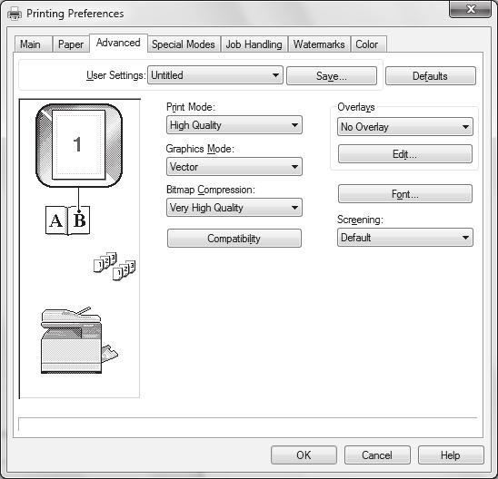PRINTER SELECTING A PRINT MODE SETTING This section explains the procedure for selecting a print mode setting.