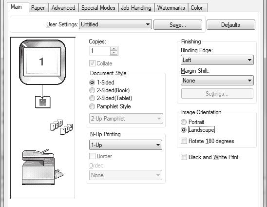 PRINTER FUNCTIONS TO ADJUST THE SIZE AND ORIENTATION OF THE IMAGE ROTATING THE PRINT IMAGE 180 DEGREES This feature rotates the image 180 degrees so that it can be printed correctly on paper that can