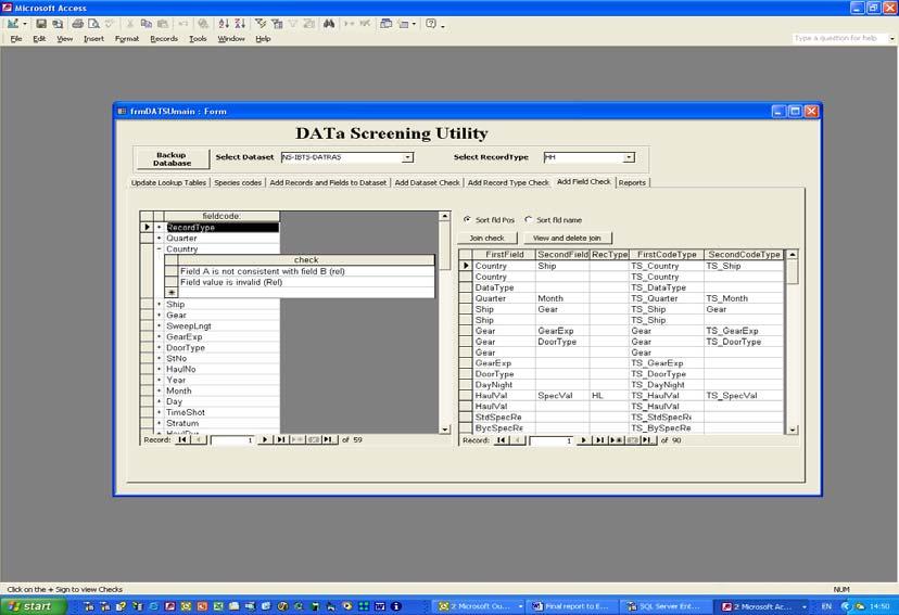 Figure 4.3. Data Screeening Utility front-end 4.4.4 Web Interface and running the program The main entrance to the DATSU program for the external user is the web page http://www.ices.