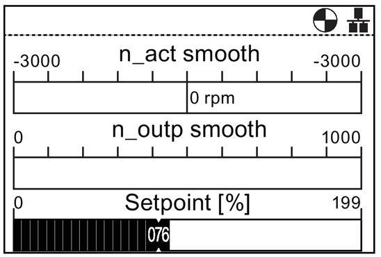 Control Setpoint The setpoint value determines the speed at which the motor runs as a percentage of its full range of motion. To change the setpoint, the following actions should be performed: 1.