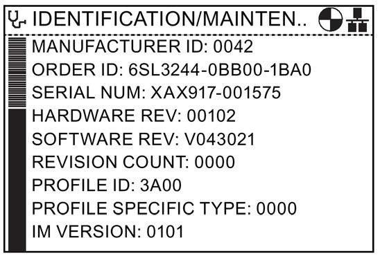 Menu 6.2 Diagnostics Identification/Maintenance Displays specific technical information regarding the Control Unit and Power Module to which the IOP is attached will be displayed.