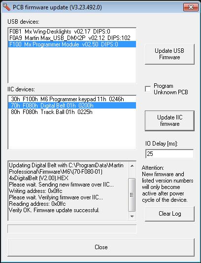 Updating IIC firmware If you want to update the firmware or import the same version, click on the Open button A popup will be seen that the current version is the same as the file version.