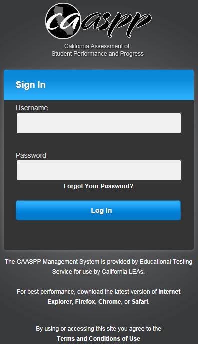 All primary LEA CAASPP Coordinators will receive an e-mail with a new username and password, but only if they have returned the CAASPP designation form signed by the superintendent and the security