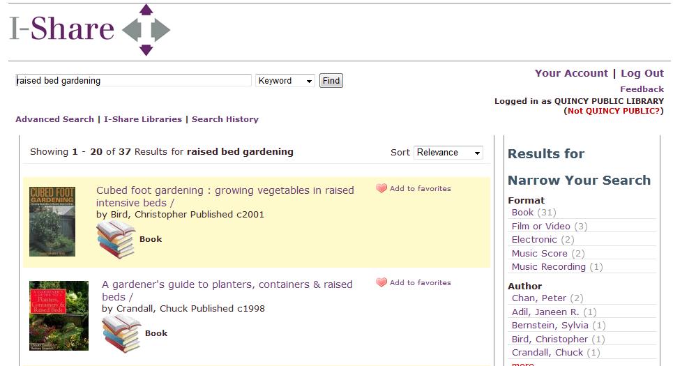 Working with Search Results A search in the I-Share catalog can retrieve thousands of items.