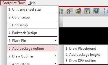 Add package outline Draw placebound: Command: Shape Polygon Placebound is used to describe the package size A