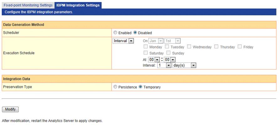 Schedule Type Specifies how to save process information generated in business fixed-point monitoring. If you specify Accumulate Data, add new process information to existing process information.