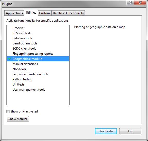 2 Figure 1: Installing the Geographical plugin. 3 Importing geographical data As an example, we will import geographical data from a tab-delimited text file in this database.