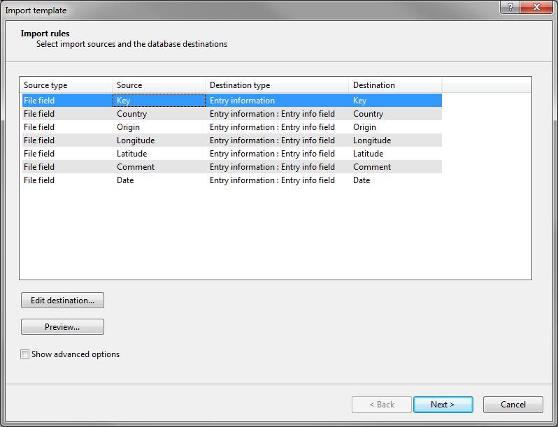 3. Importing geographical data 3 Figure 2: The Import rules dialog box.