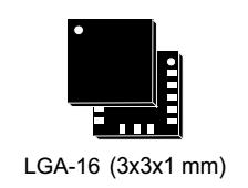 3 acceleration channels ±2g/±4g/±6g/±8g/±16g linear acceleration full scale