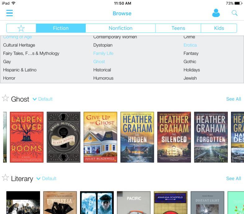 Browsing and Borrowing Titles in the Mobile App, continued 4.