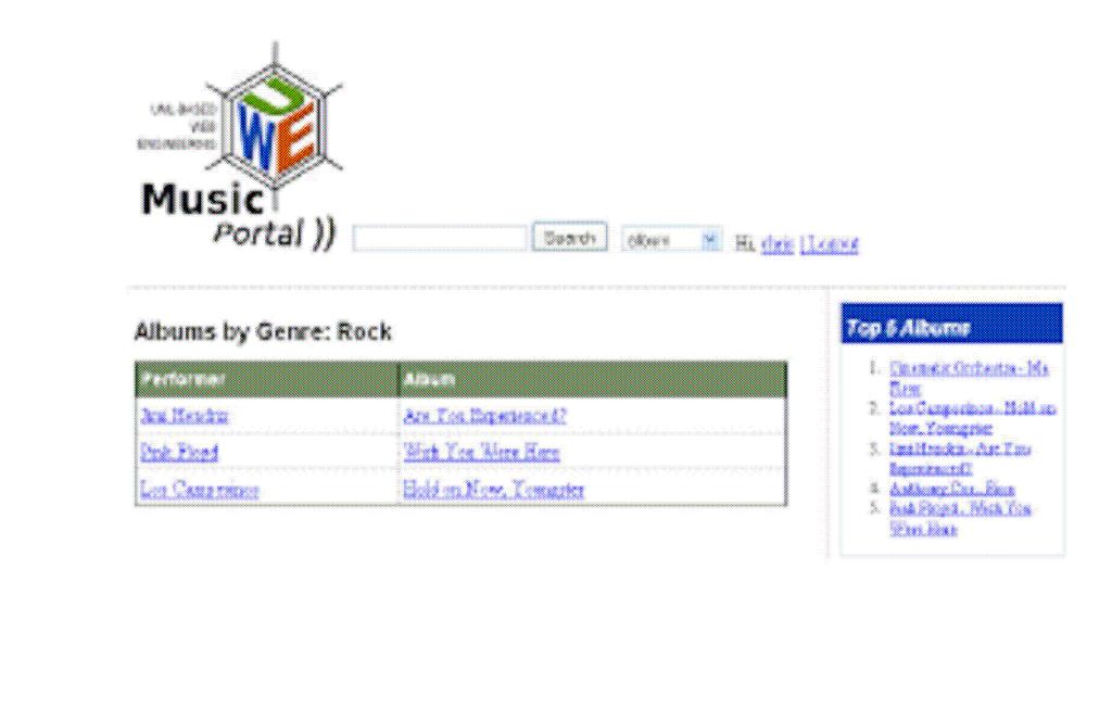Example: Simple Music Portal Inspired by www.mp3.