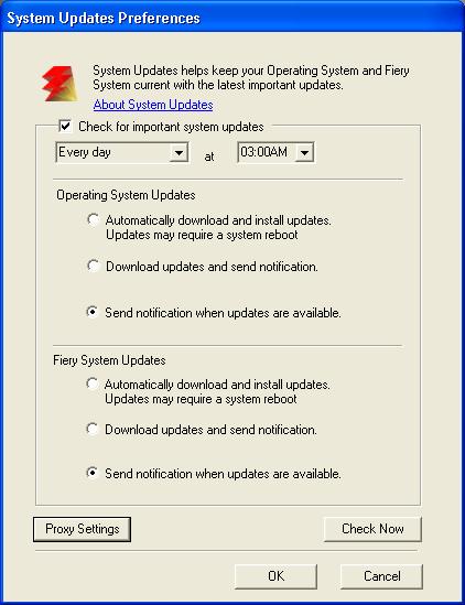 Page 3 Download the updates automatically and notify (faster installation): When updates are available, a pop-up message appears next to the System Updates icon in the Windows taskbar on the FACI.