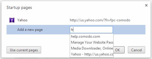 Customizing Your New Tab Page Setting up Your Homepage in Comodo Dragon 4.9.Opening Preset Pages on Startup You can configure Comodo Dragon to open your favorite webpages in different tabs on startup.