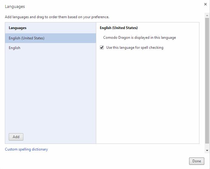 In the 'Fonts and Encoding' dialog, select the font and encoding settings that you want the browser to display.
