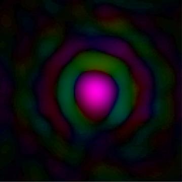 In total, 50 90 diffraction patterns are used for this reconstruction, each sampled on a 128 128 array, giving a real-space pixel size of 18 nm.